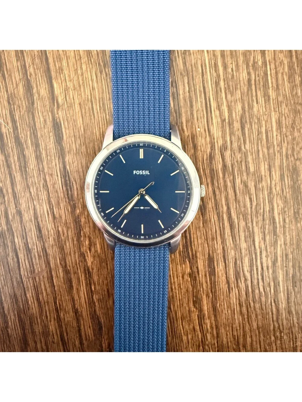 Fossil FS5304 The Minimalist Men's Blue Dial Quartz Watch New NATO Strap